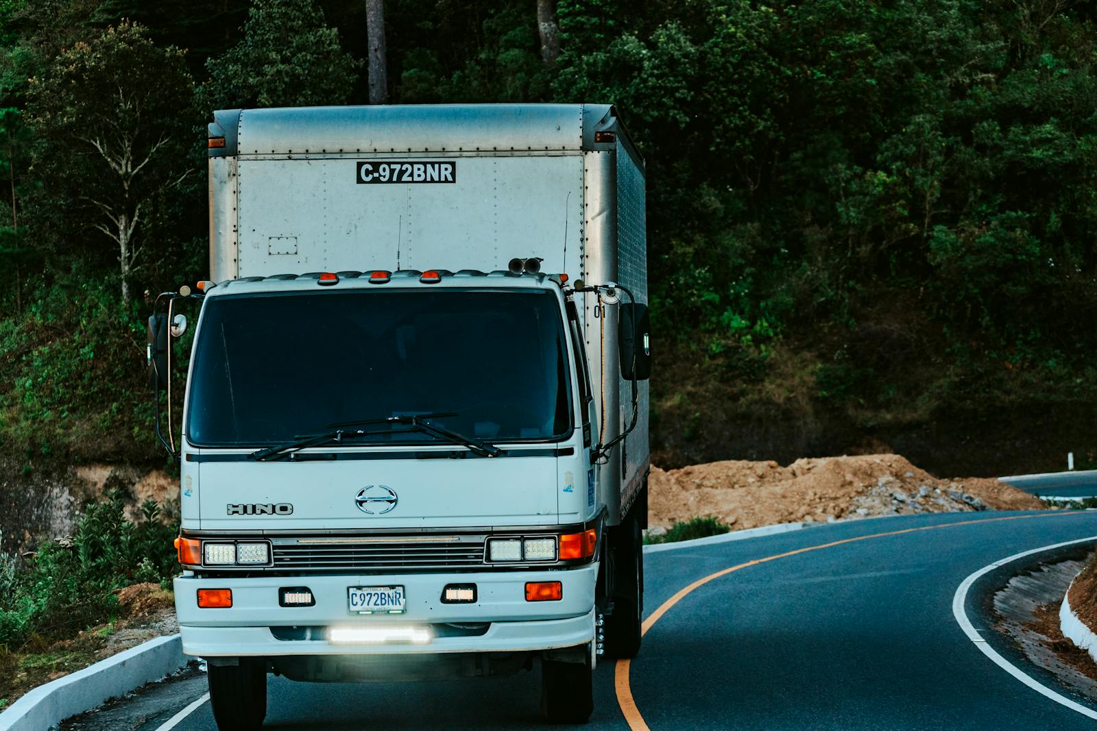 Fleet truck on road under driver supervision