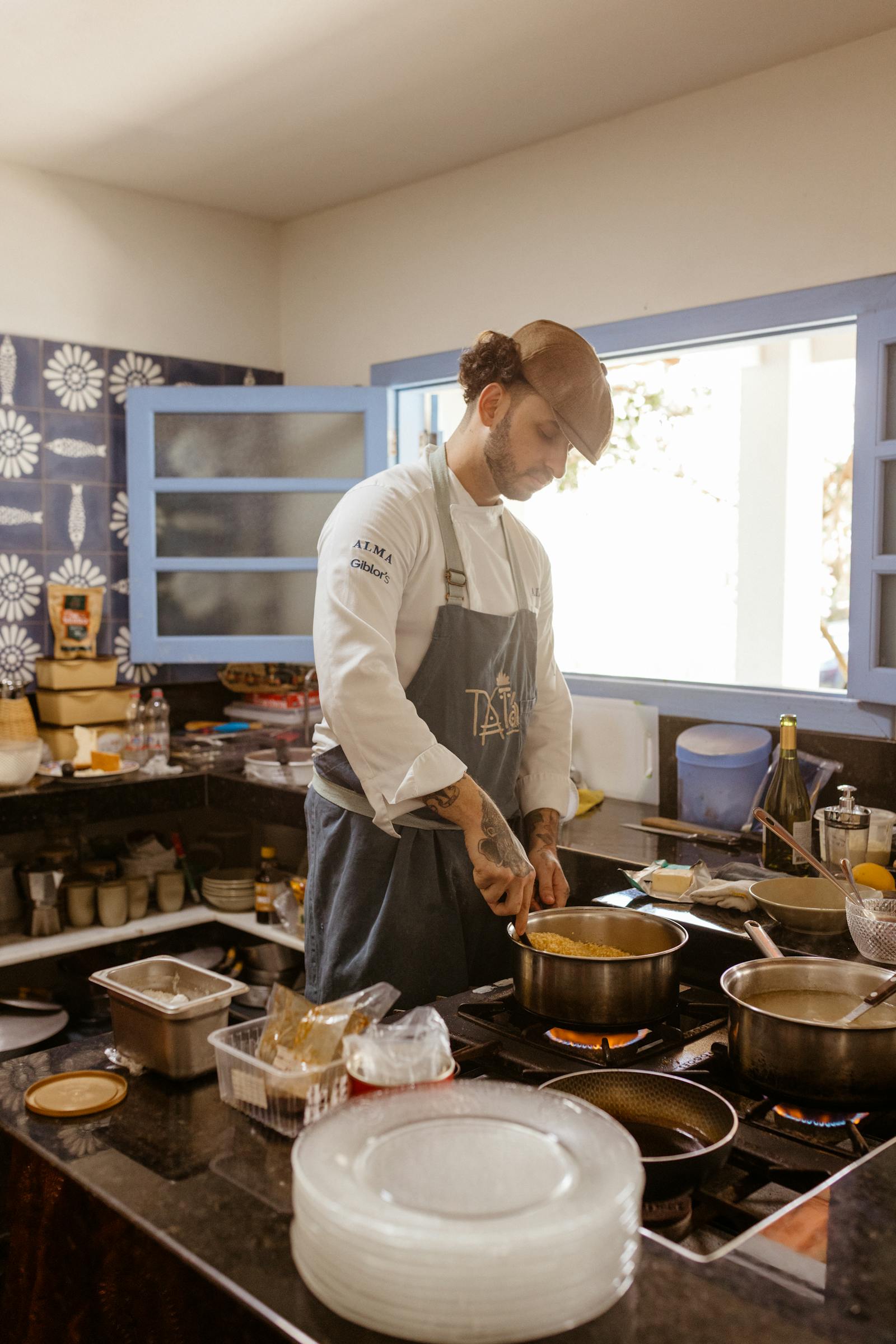 Chef preparing dishes based on forecasted demand